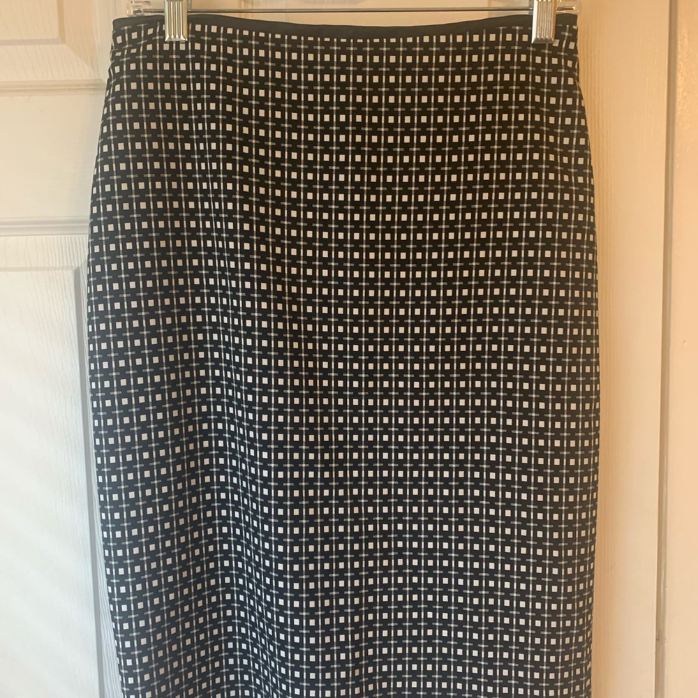 Express Black and White Checked Pencil Skirt